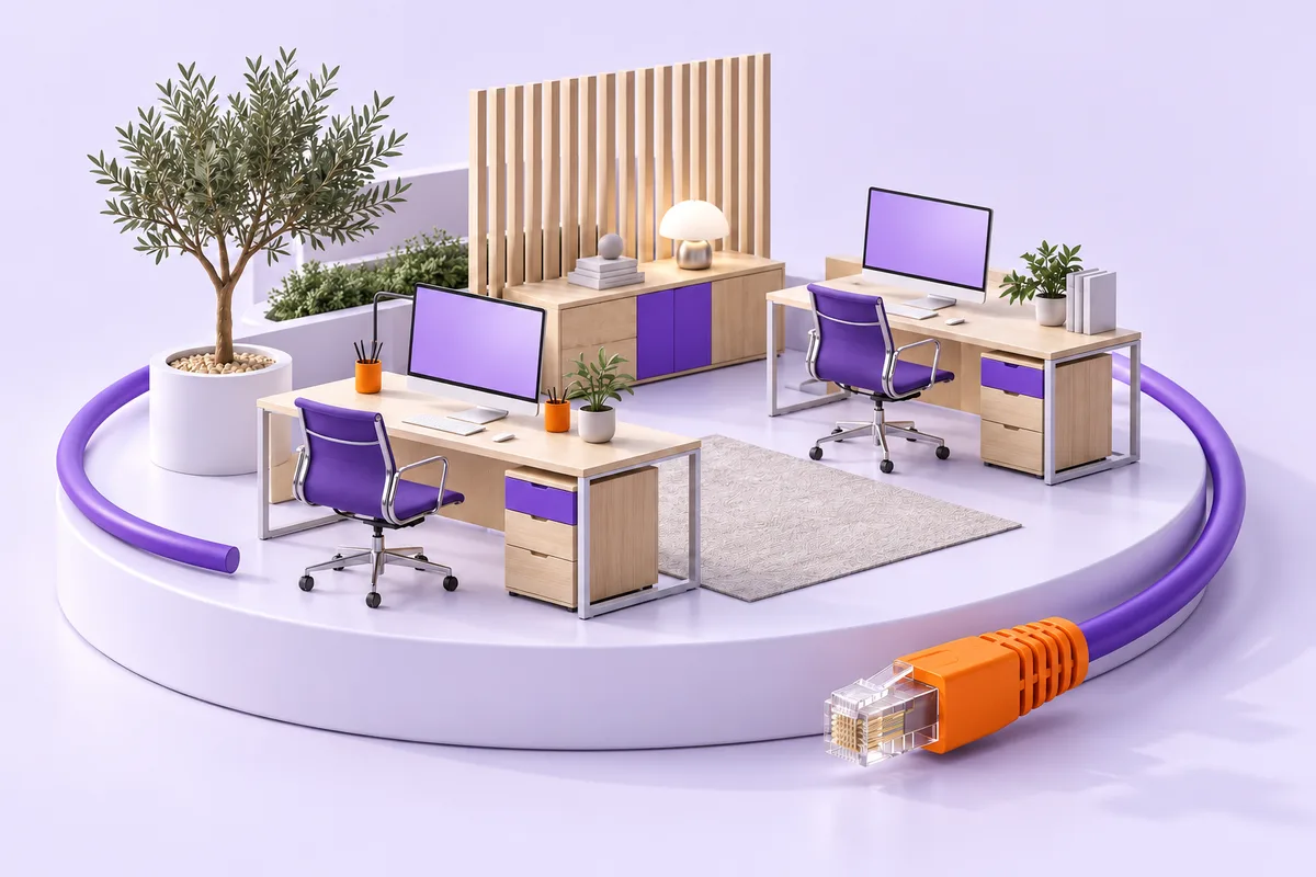 Illustration 3D conceptuelle : Contacter notre équipe d'infogérance à Montpellier